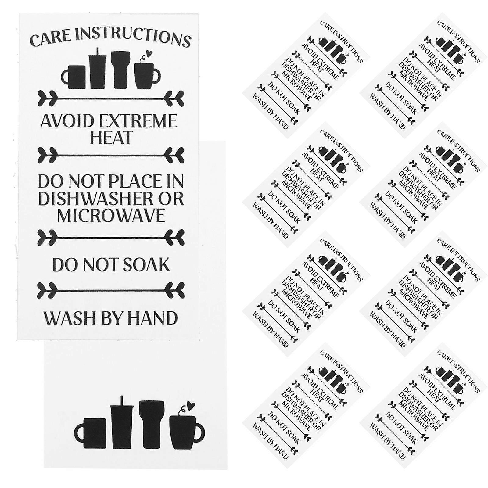 Customer Directions Cards Paper Cup Care Instruction Insert for 100Pcs
