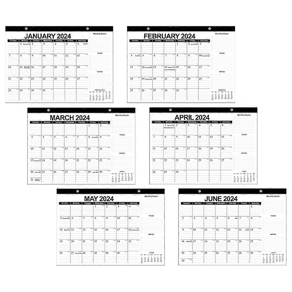Monthly Hanging Calendar for Home Use 4Pcs Black Household Wall Calendars