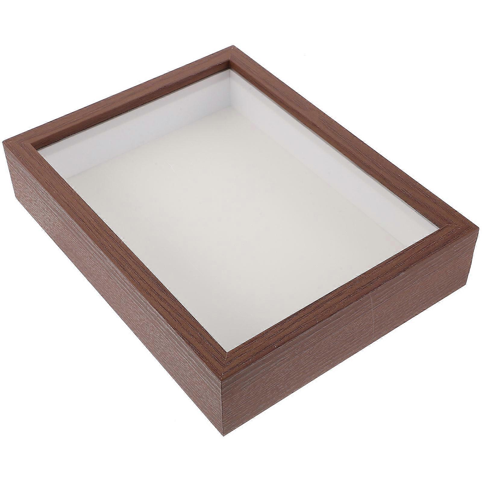 Decorative Display Shadow Box Frame 3Pcs Wood Dried Flower Case Simple Style Tabletop Gift Giving Home Decoration