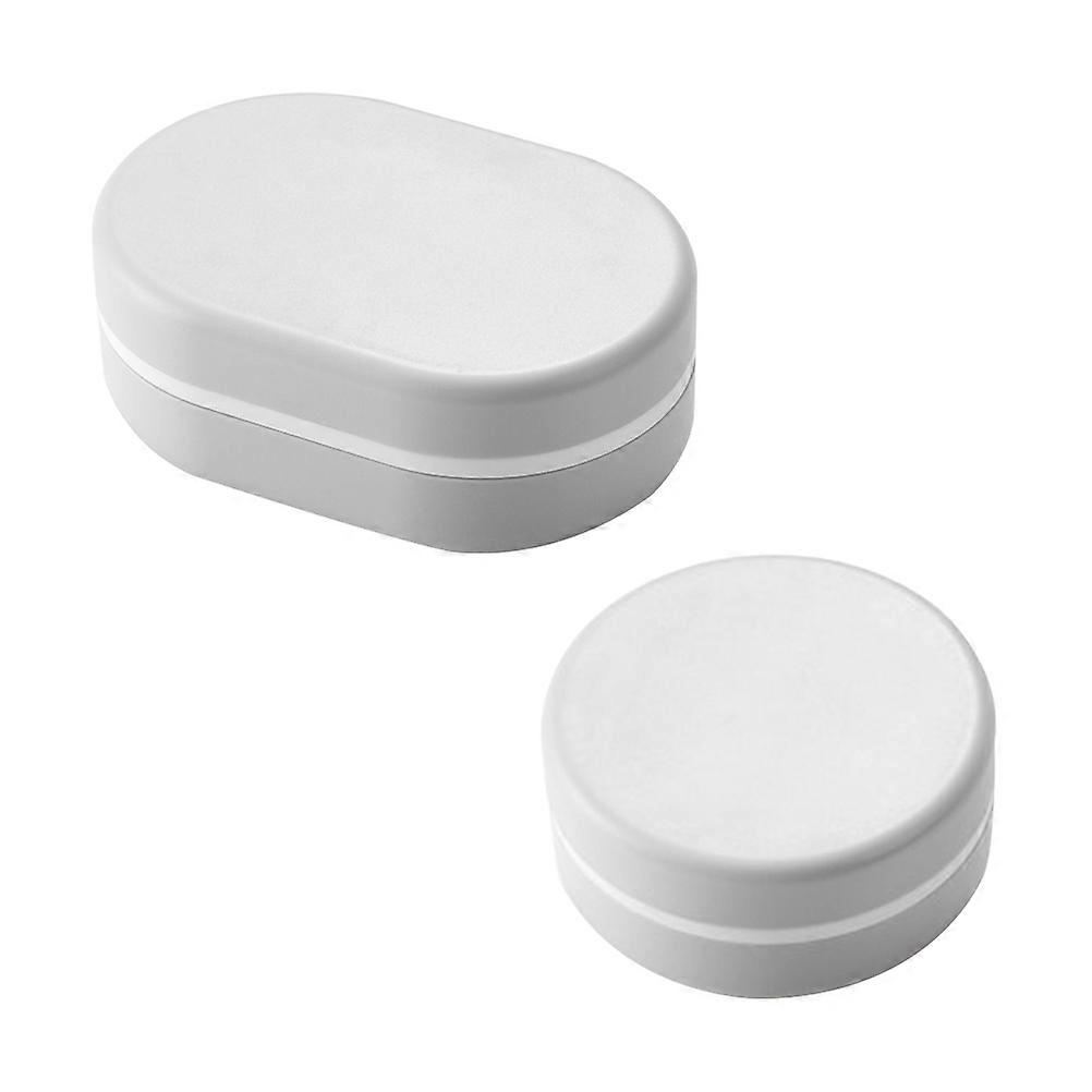 Soap Box Travel Container for Holding Soap 4Pcs White Portable Set