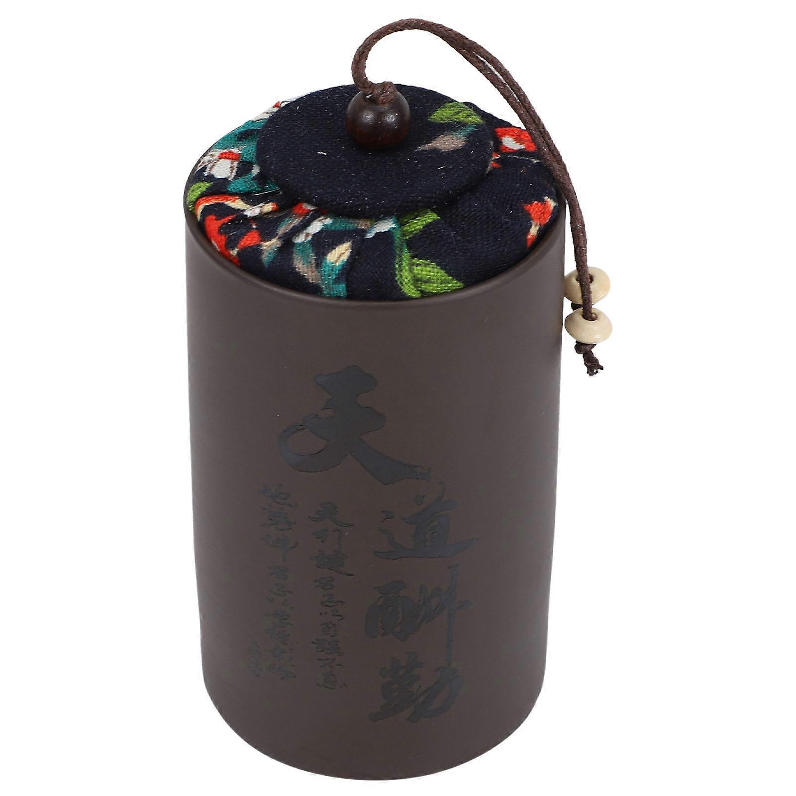 Sealed Tea Canister Storage Jar for Kitchen Use 2Pcs Purple Clay