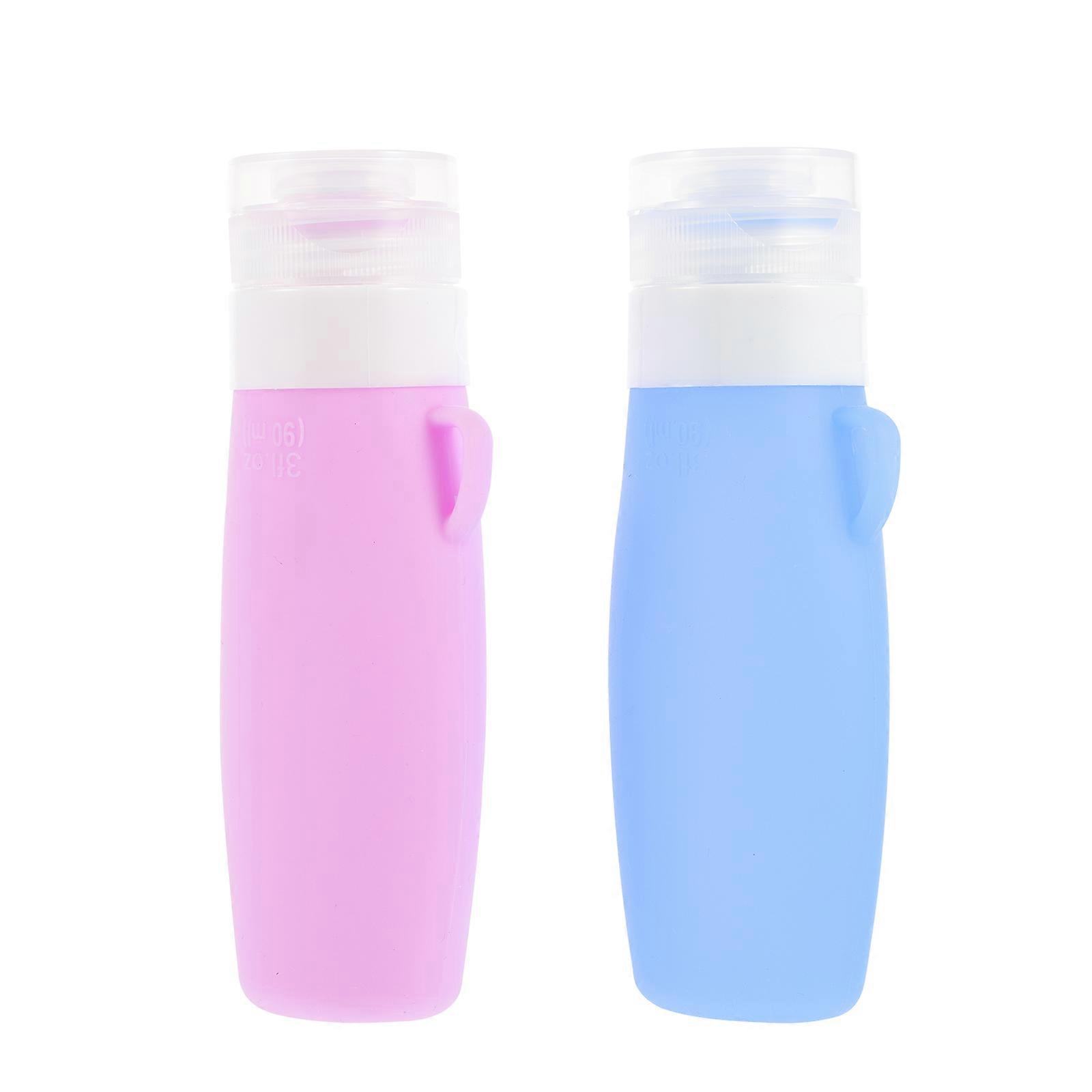 Refillable Squeeze Bottles Cosmetic Storage Travel Convenience 90ml 2Pcs