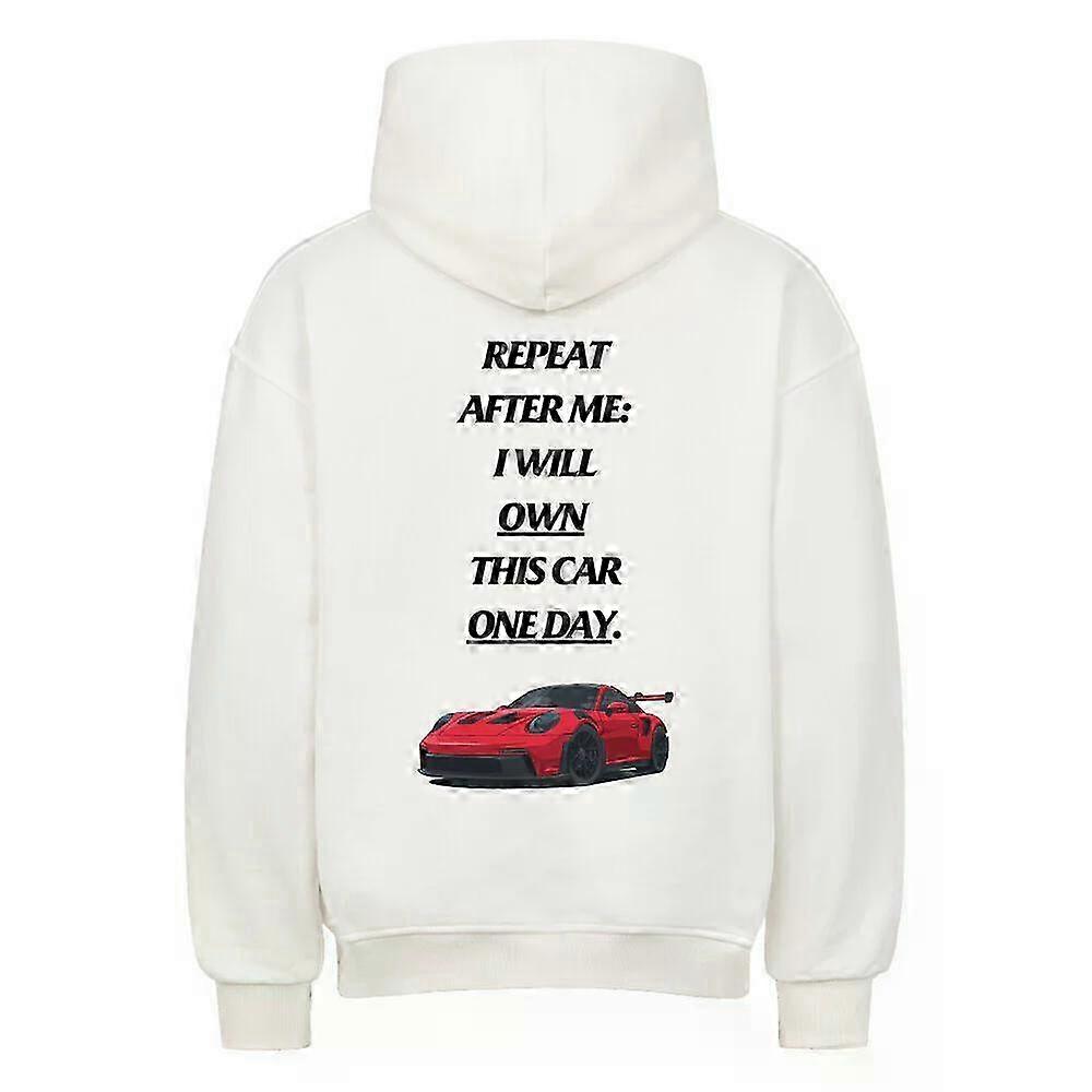 Repeat White Hoodie Pullover Rockinstone