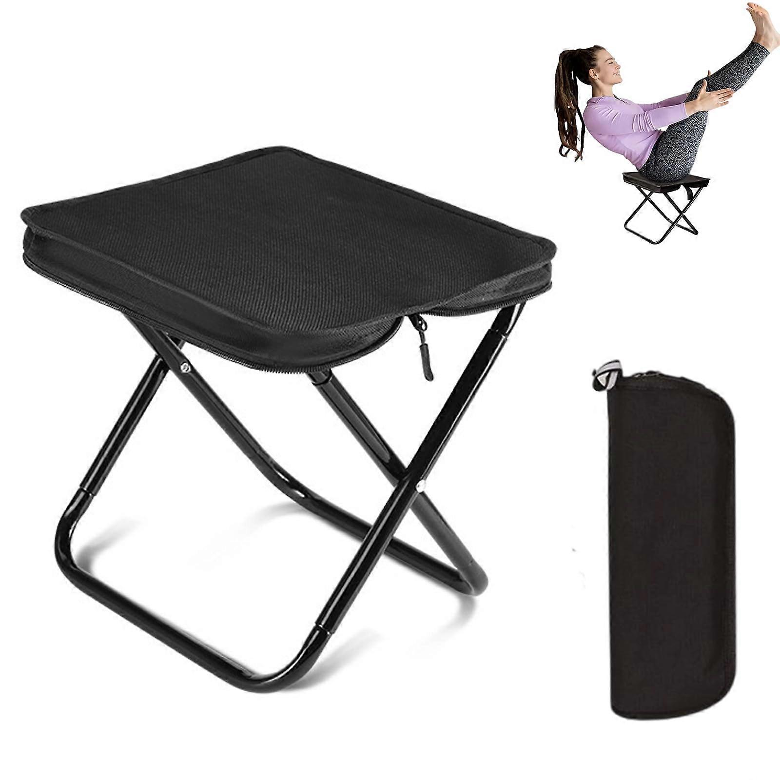 Portable Folding Stool Lightweight Backpack Collapsible Slacker Chair With Zippered Carry Bag For Fishing Travel Picnics