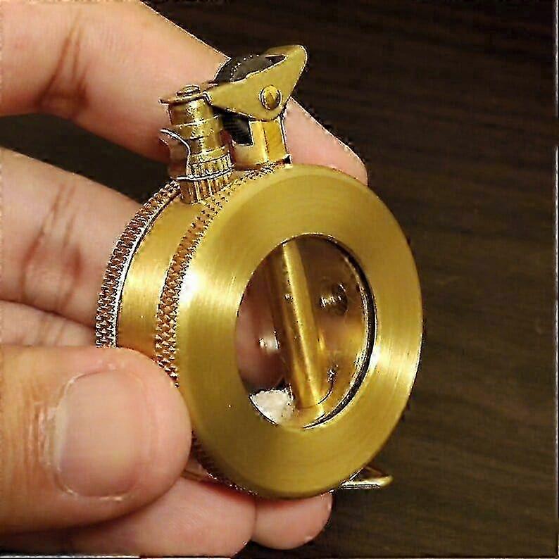 Brass Kerosene Lighter Retro Kerosene Lighter With Transparent Compartment bb1803