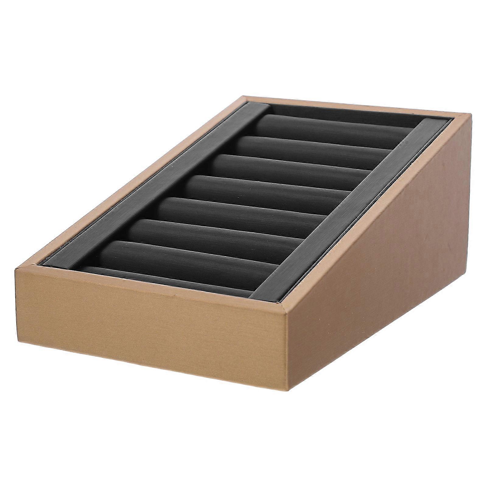 Jewelry Tray Display Stand For Trade Show Retail Counter Organizing Coffee PU Material 1Set