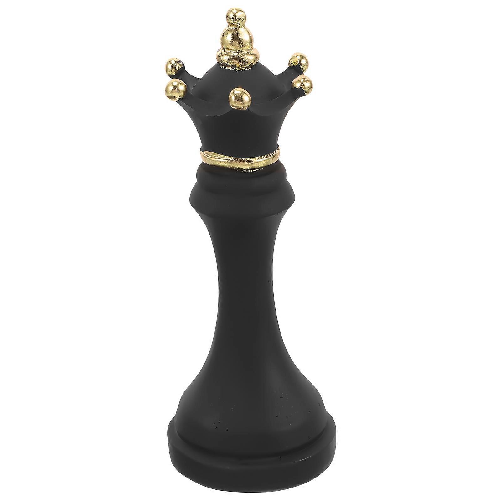 Chess Statue Resin Ornament for Cabinet Display 2Pcs Artistic Sculpture