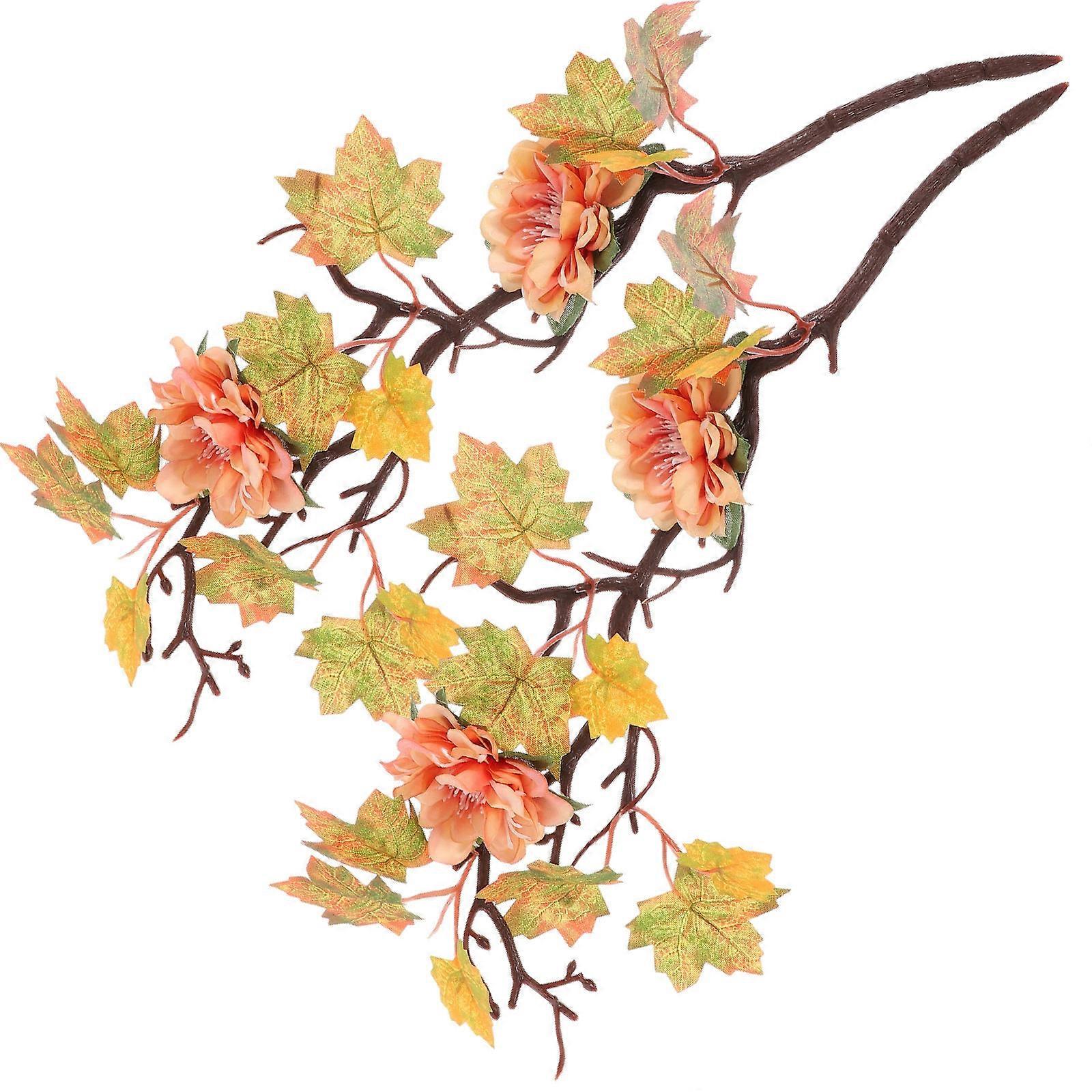 Artificial Maple Leaf Stem for Decoration 10Pcs Autumn Fall Maple Leaf Flowers