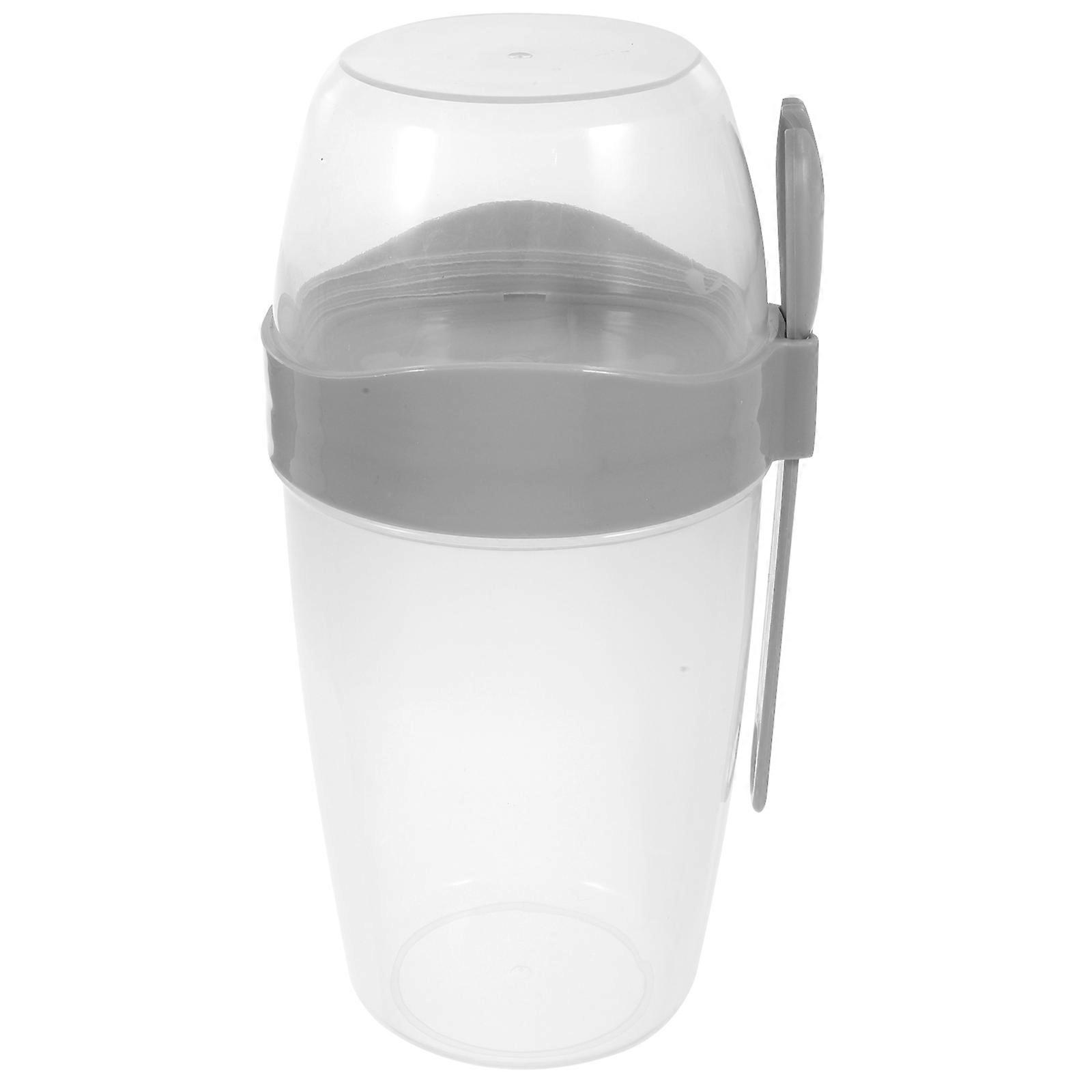 Double Layer Salad Storage Cup With Fork For Breakfast 8.25X3.93X3.93in Practical Reusable Design 3 Sets