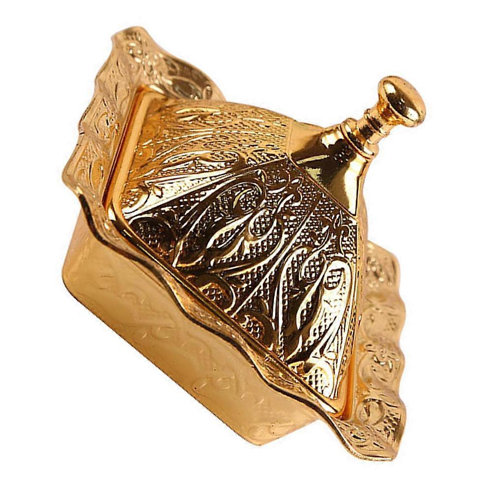 Square Dessert Tray With Lid In Golden Color For Restaurant Use 3Pcs Great For Banquets And Dinners