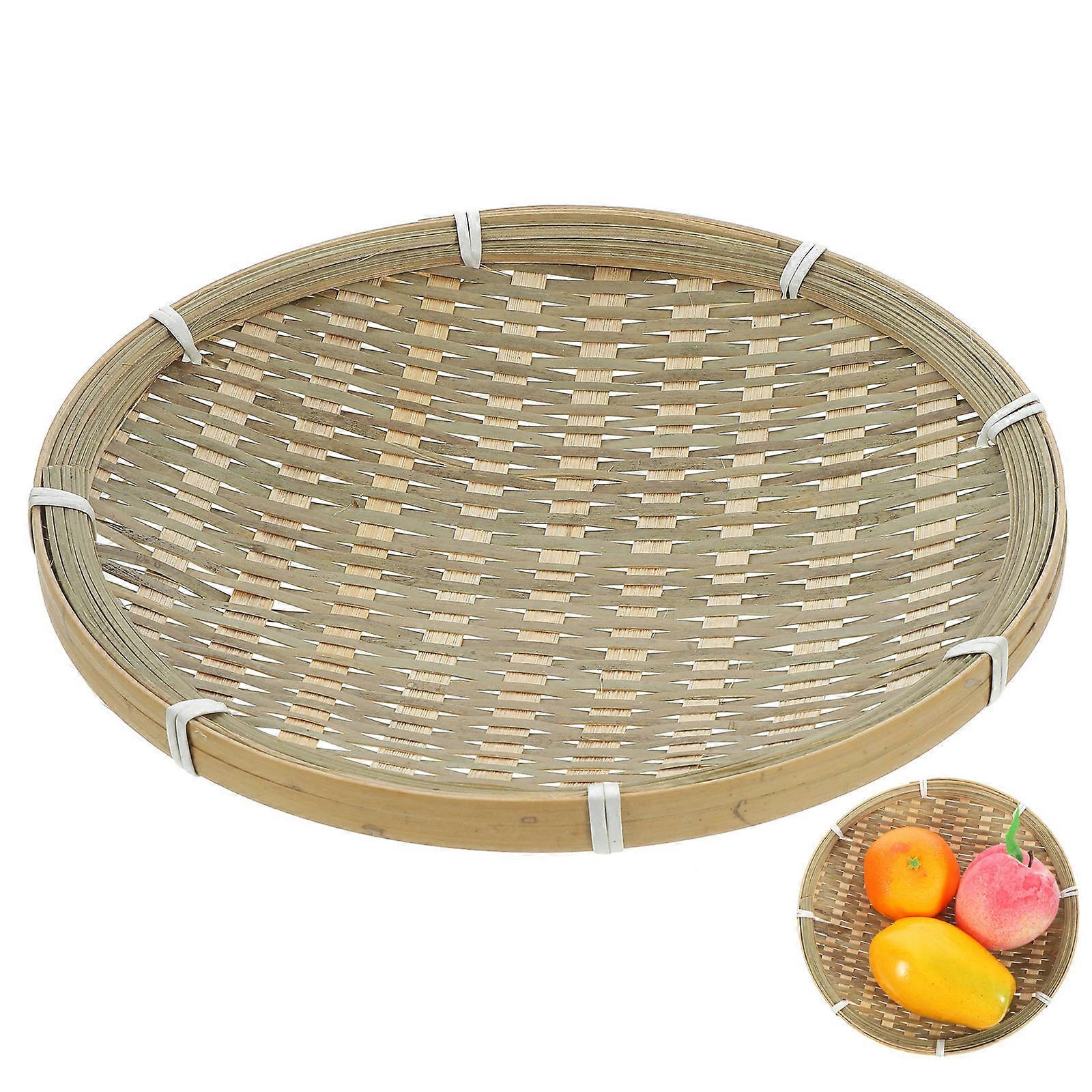 Bamboo Woven Basket Food Tray for Storage Use 3Pcs Set