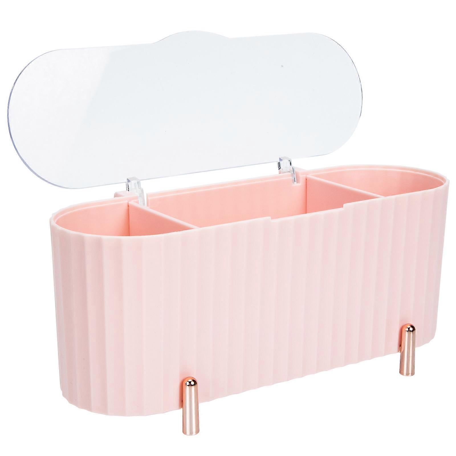 Makeup Puff Storage Box Compartment for Cotton Pads 2Pcs Pink