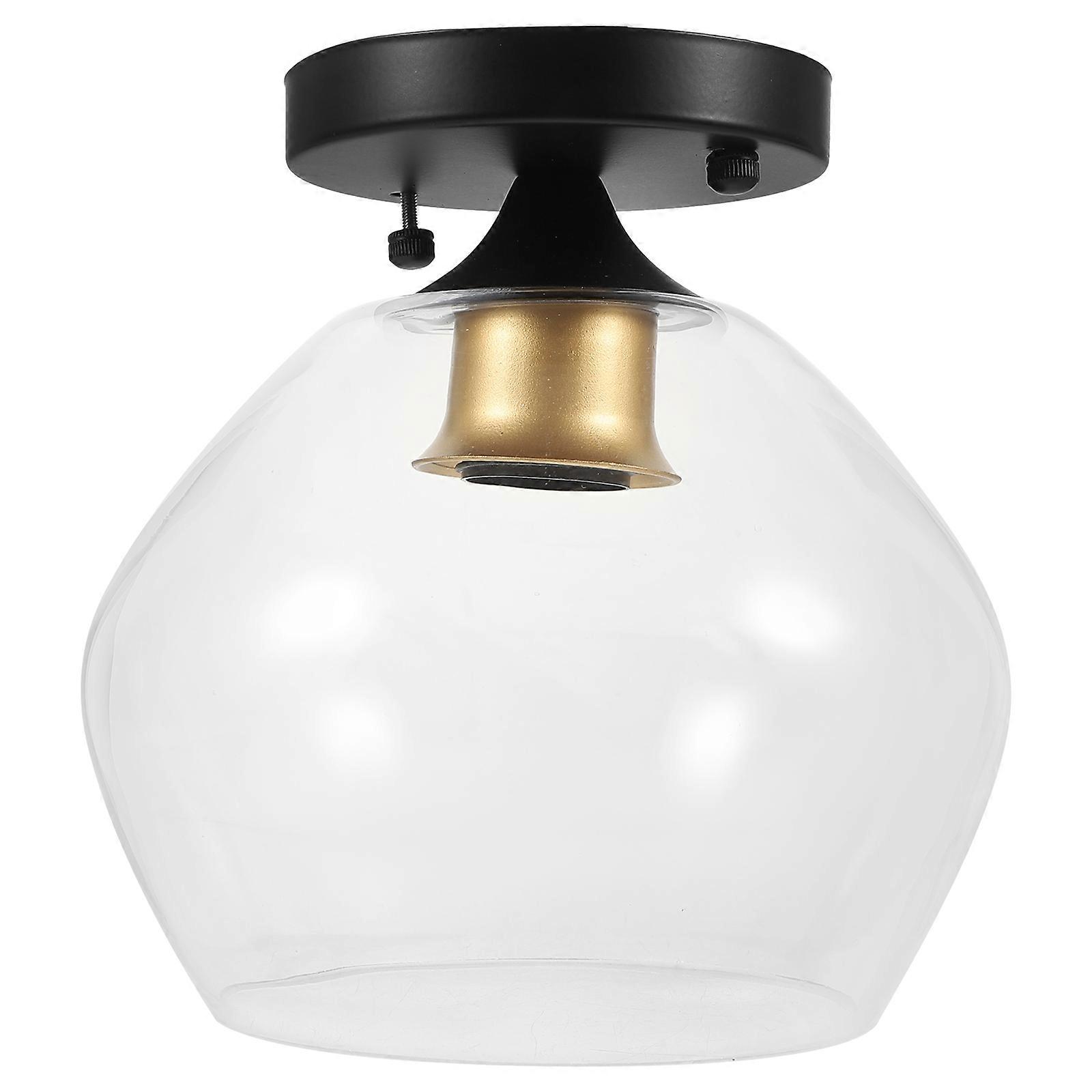 Flush Light Fixture Transparent Ceiling Lamp for Decoration E26 Socket