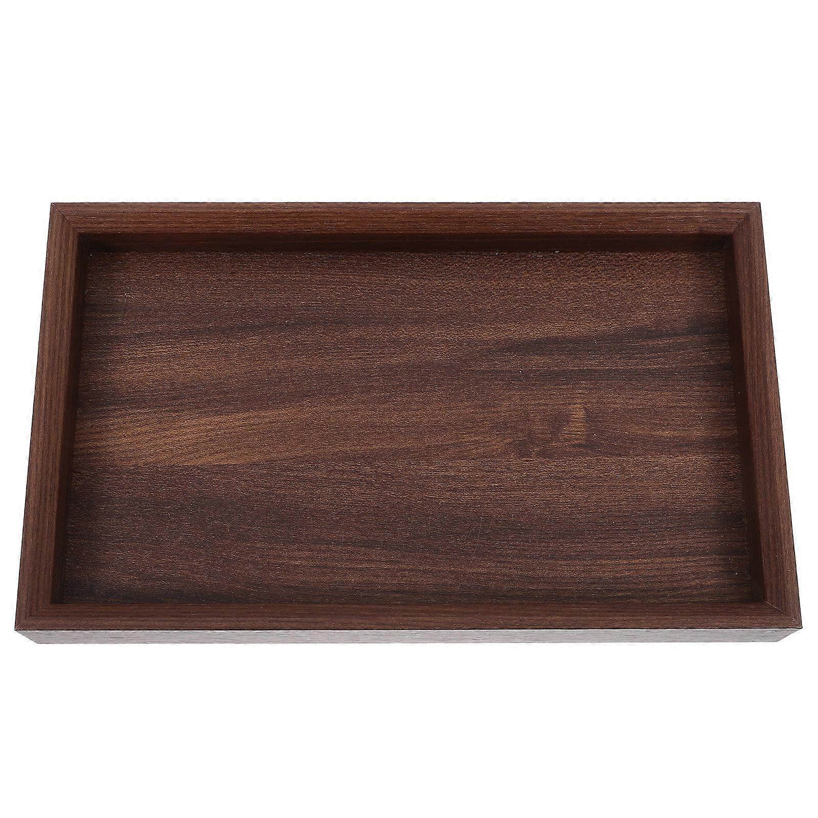 Wood Tea Serving Tray 5Pcs Rectangular Natural Texture Ideal For Home Gathering Or Tea Party