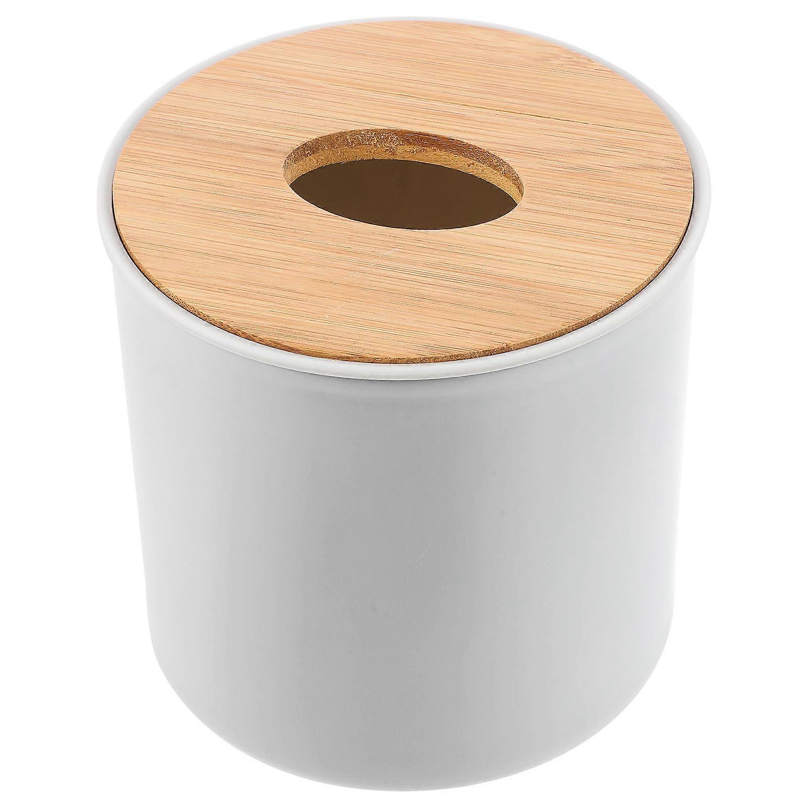Reusable Tissue Box Decorative Napkin Holder Round Storage Box Grey 13.5x12x13cm Daily Use 4Pcs