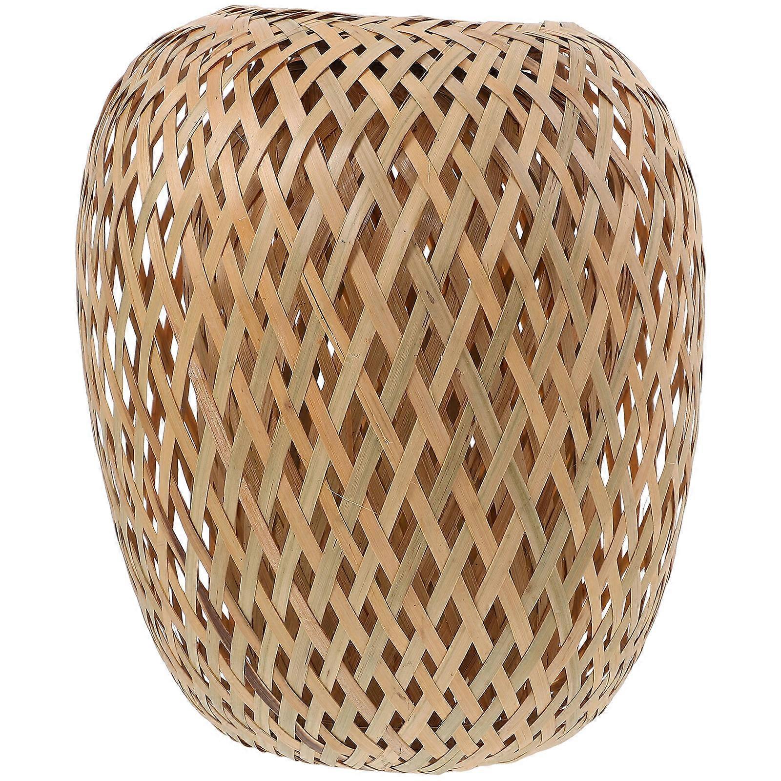 Replacement Bamboo Lamp Shade Hanging Woven Lampshade 2Pcs Coffee