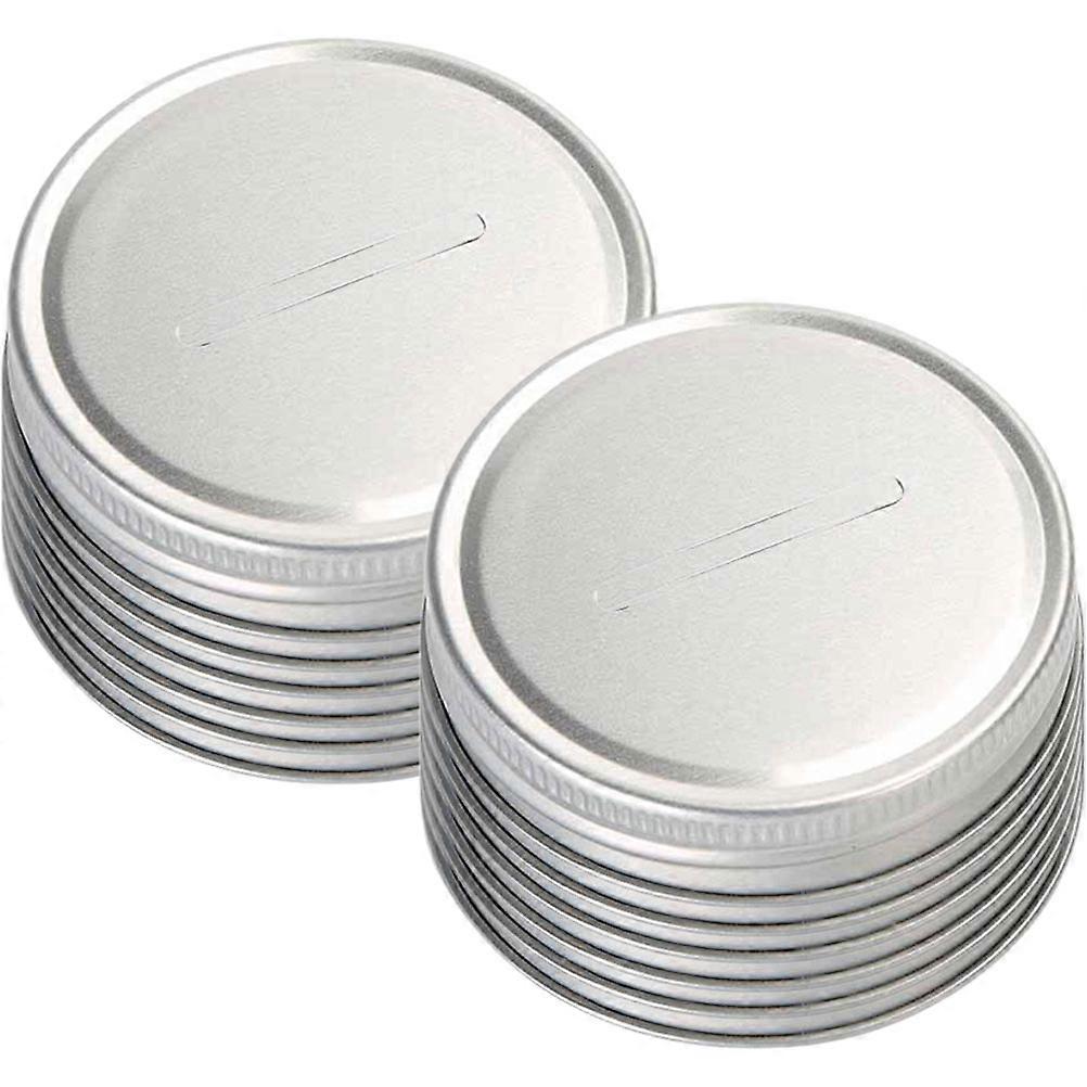 12Pcs Coin Slot Lids For Canning Jars Suitable For Piggy Banks With Wide Mouth Design Made Of Safe Tinplate