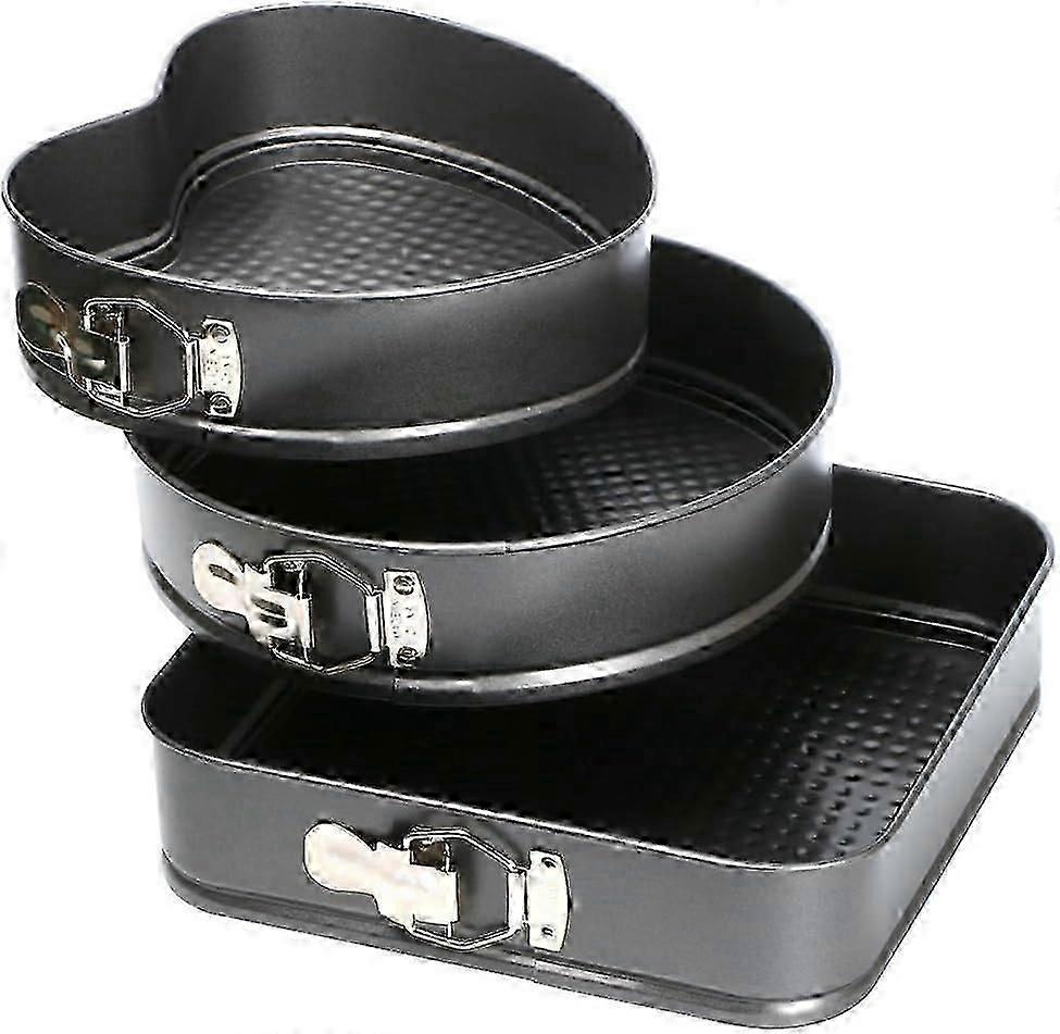 3 piece bakeware set, cake baking pan, baking pan, round, square and heart shape