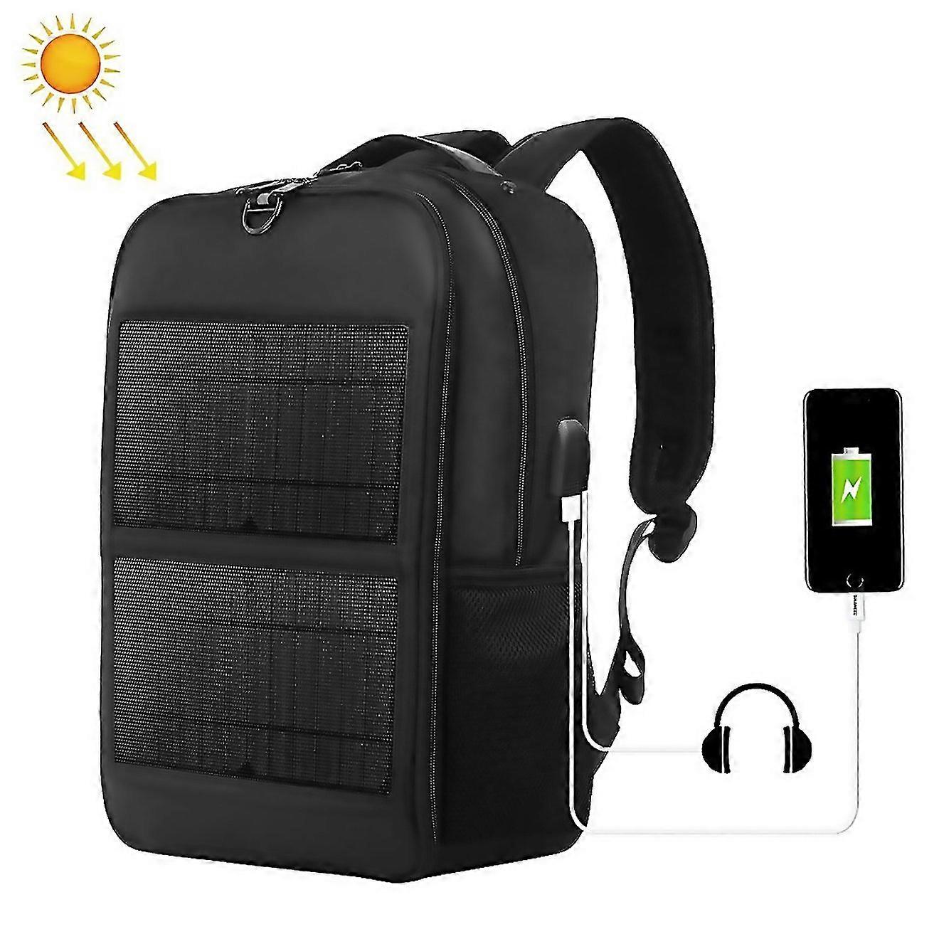 For Haweel 14w Solar Panel Power Backpack Laptop Bag With Handle And 5v 21a Max Usb Charging Portbla