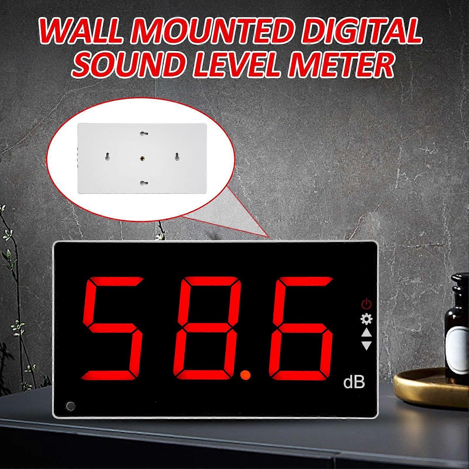 Sound Level Meter with Large LCD Screen Wall Mounted Digital Sound Level Meter Digital Noise Meter Decibel Monitoring Tester Noise Volume Measuring In