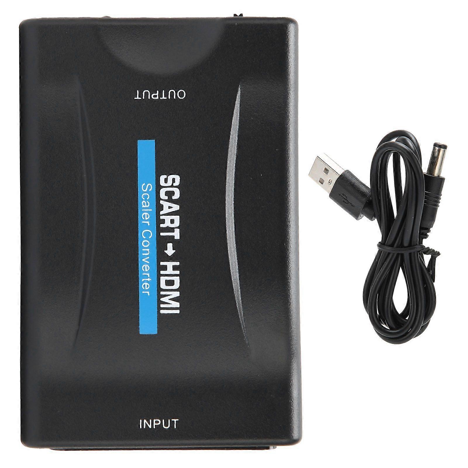 SCART to HighDefinition Multimedia Interface Converter 1080p 20p Output for Audio Video(Black )