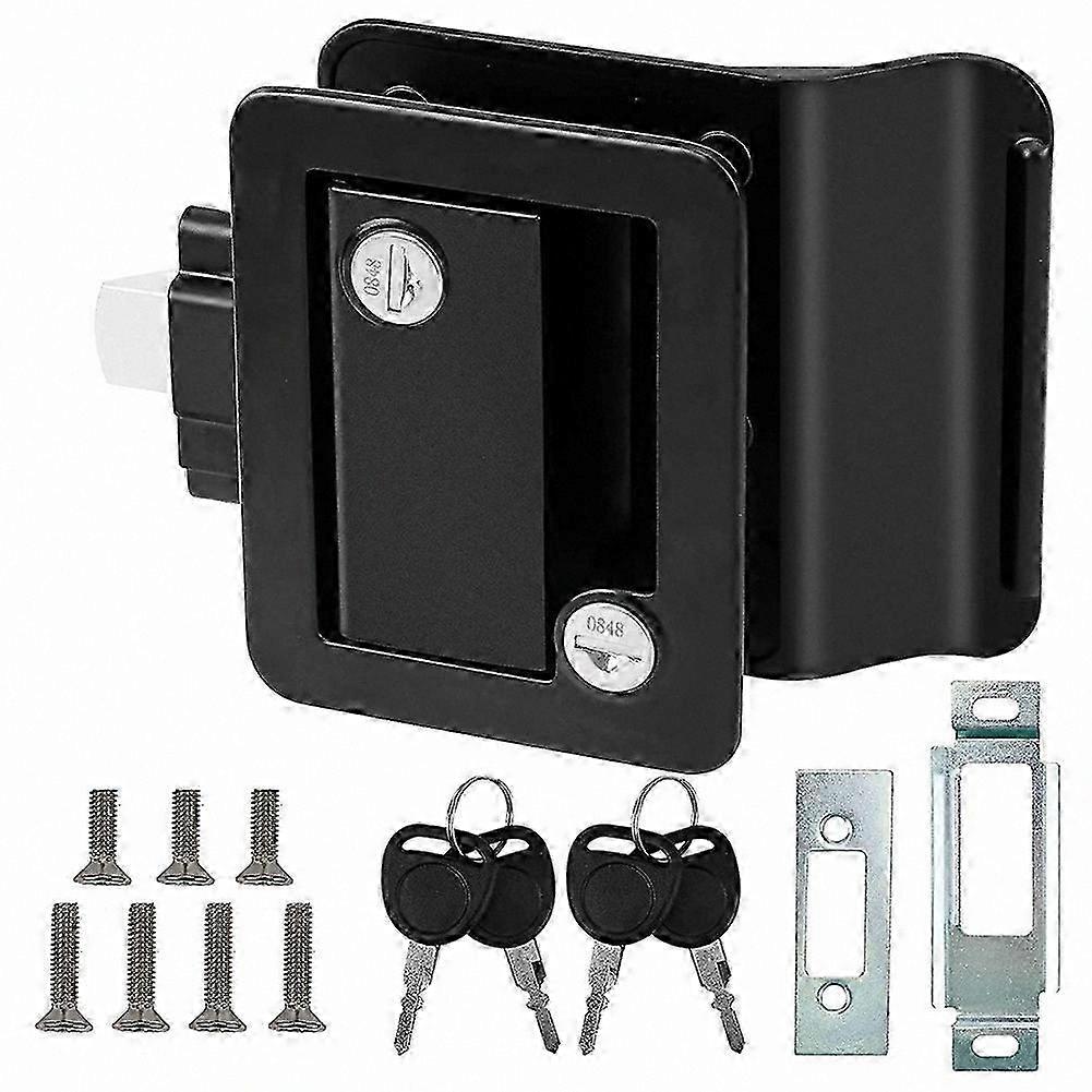 Trailer Door Lock with Paddle Handle, Secure Entry Latch for RV Cargo Hauler Horse Trailers