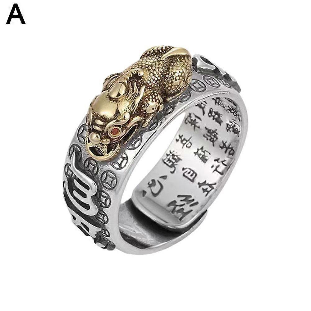 Feng Shui Adjustable Ring For Wealth Auspicious Beast Alloy Adjustable Opening Gift For Family Friends