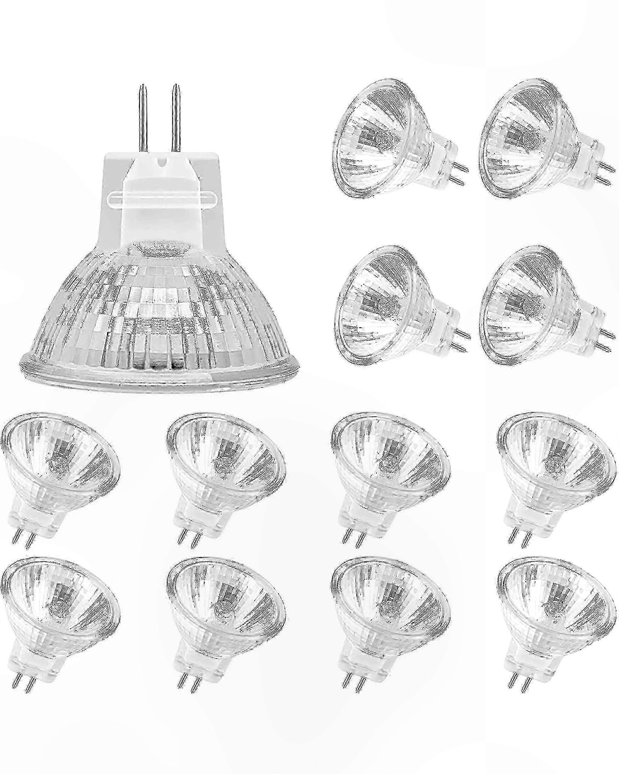 Dimmable Warm White 2700K MR11 GU4 Halogen Bulbs, 12-Pack for Ceiling Lighting