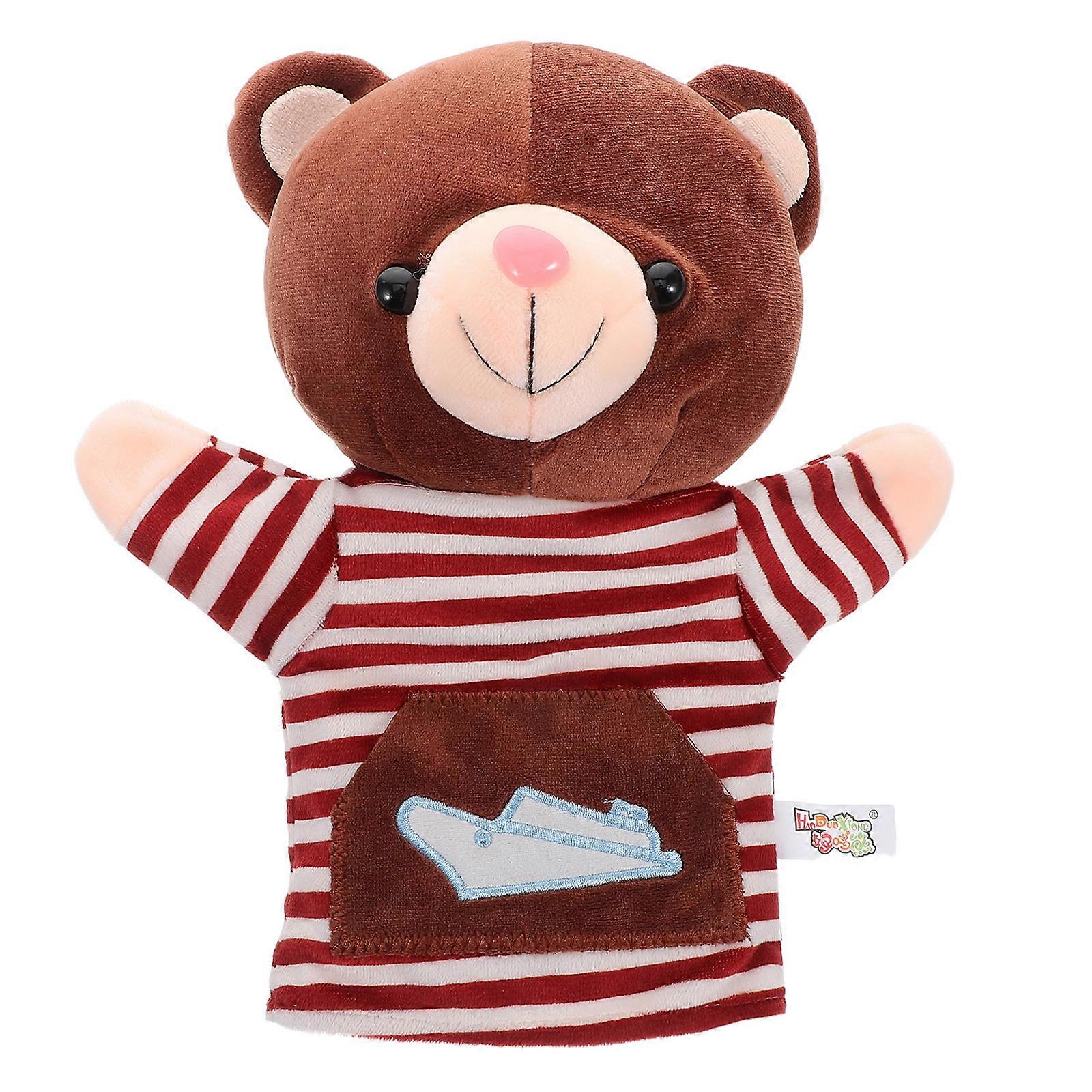 Cute Plush Toys Bear Hand Puppet for Early Education 2Pcs Kit