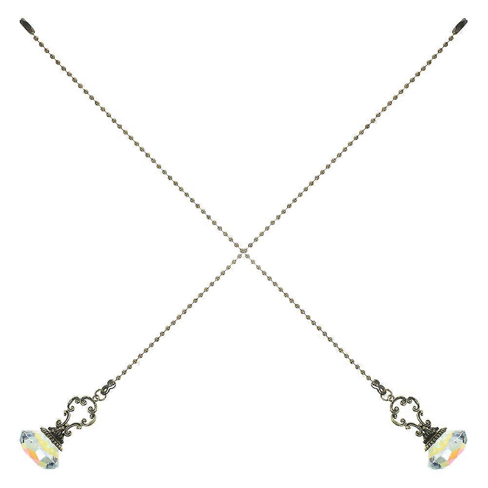 Vintage Bronze Crystal Pendant Fan Light Pull Chain for Decorative Use 6Pcs