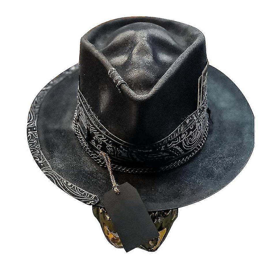 Men's Western Punk Skull Cowboy Hat
