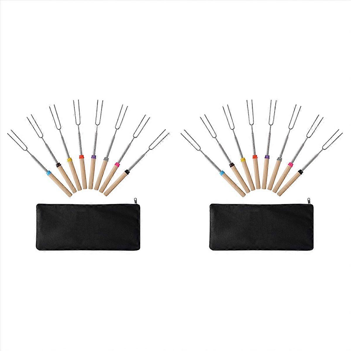 8Pcs Marshmallow Roasting Sticks 32Inches Extendable for Fire Meat