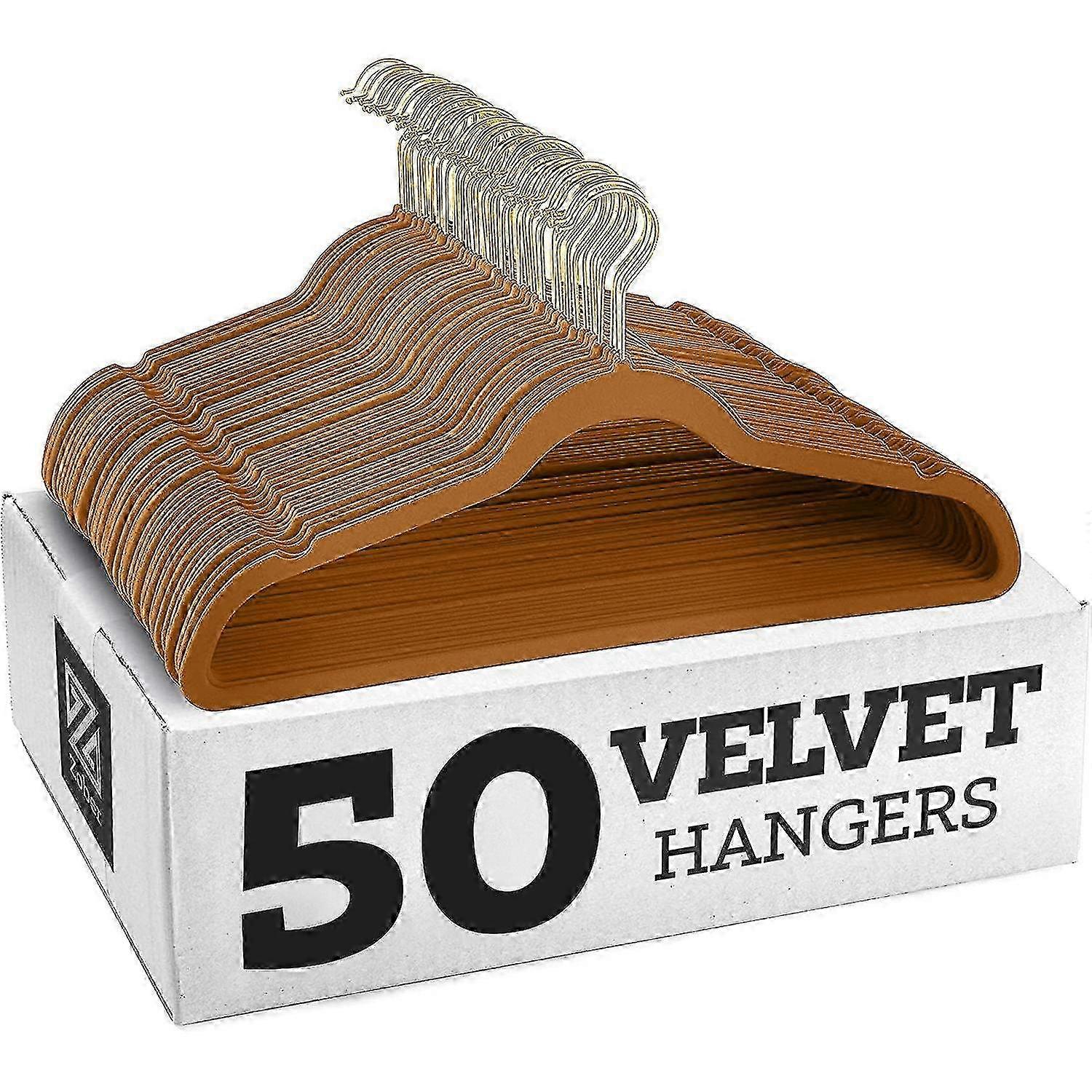 Skridsikre fløjlsbøjler - jakkesætsbøjler (10-pak)