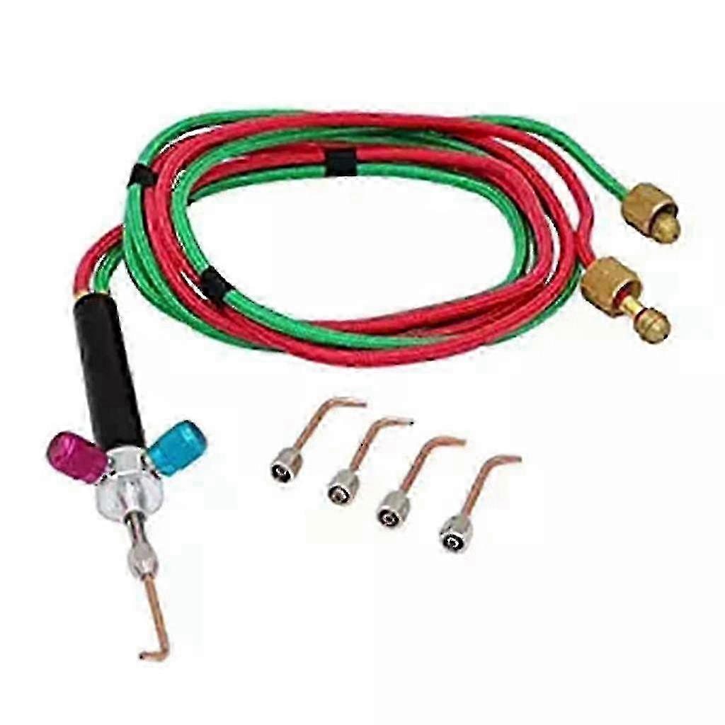 Micro Gas Torch Welding Kit for Jewelers, 5 Nozzles Portable Soldering Tool with Hoses