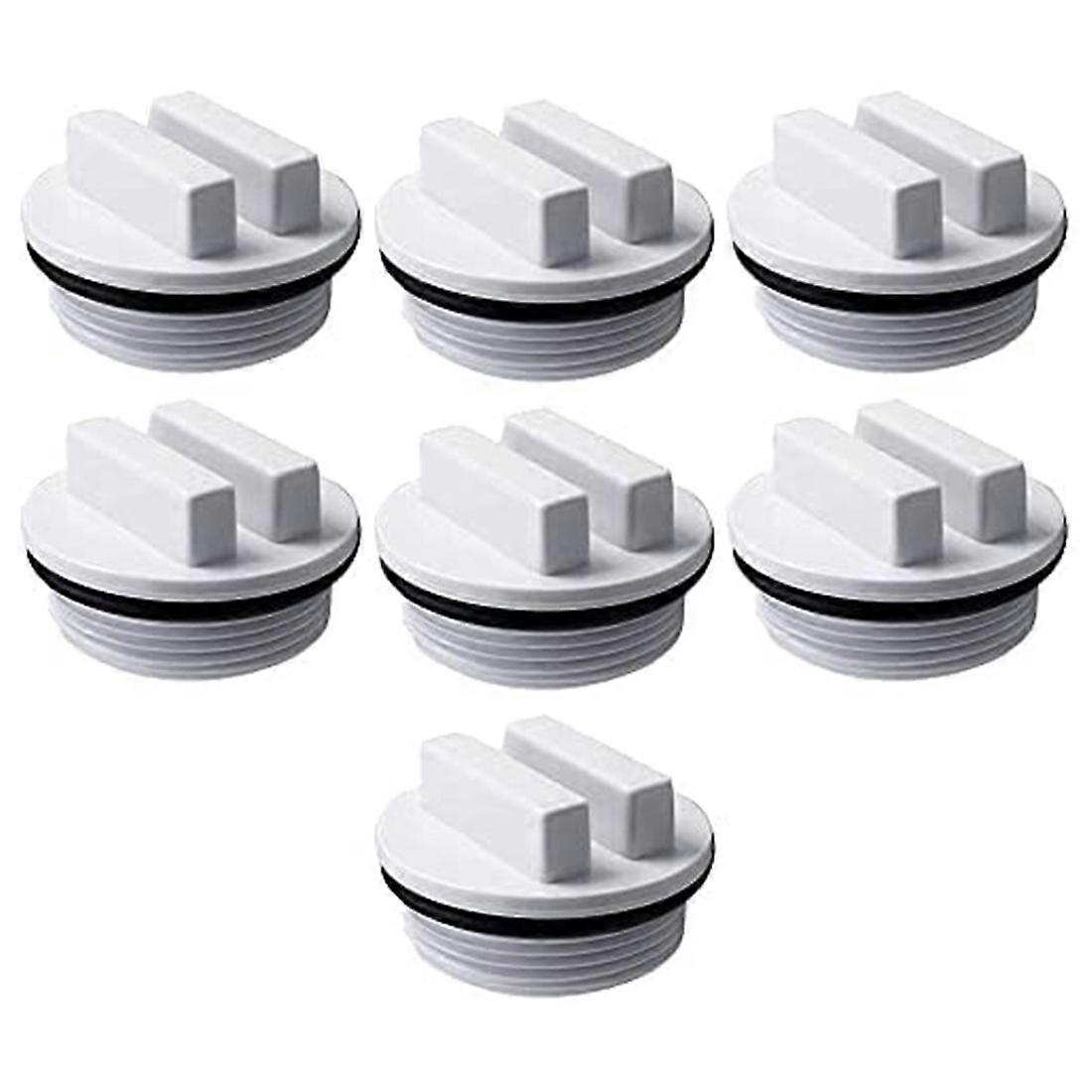 7 Pcs 1.5 Inch Threaded Pool Spa Return Winterizing Filter Drain Plug with O-Ring for Winterizing Po