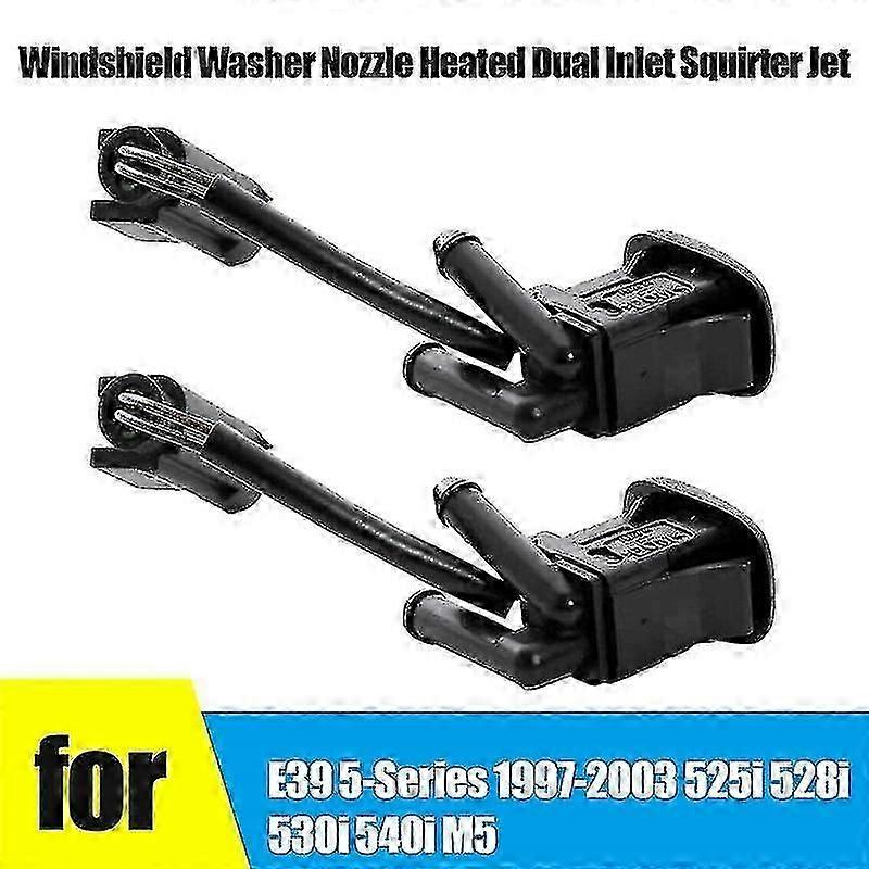 1 Pair For - E39 5-series 1997-2003 525i 528i 530i 540i M5 Windshield Washer Nozzle Heated Dual Inl