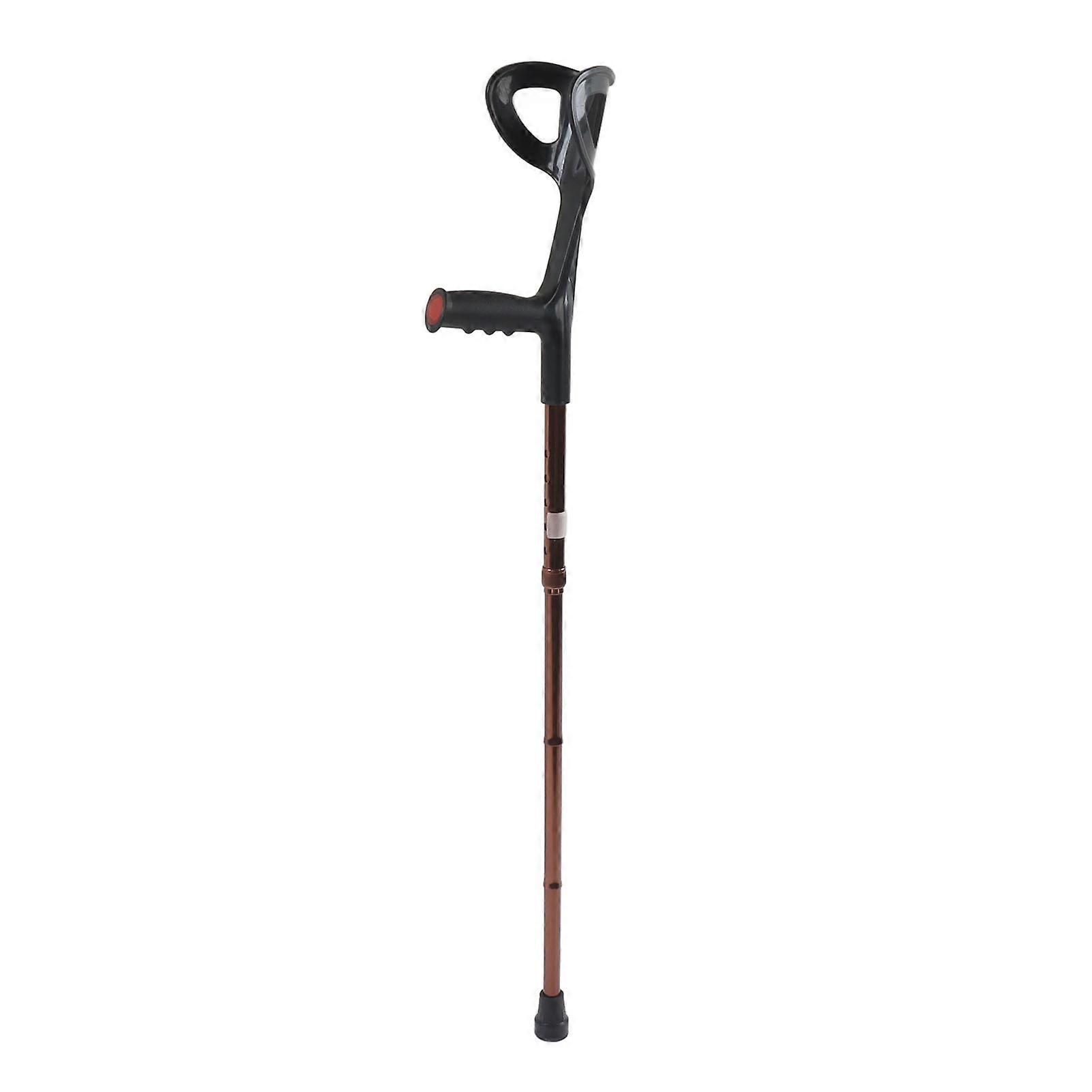 Foldable Walking Cane Stick Evenly Distributed Weight Forearm Folding Adjusting Walking Crutch Brown 