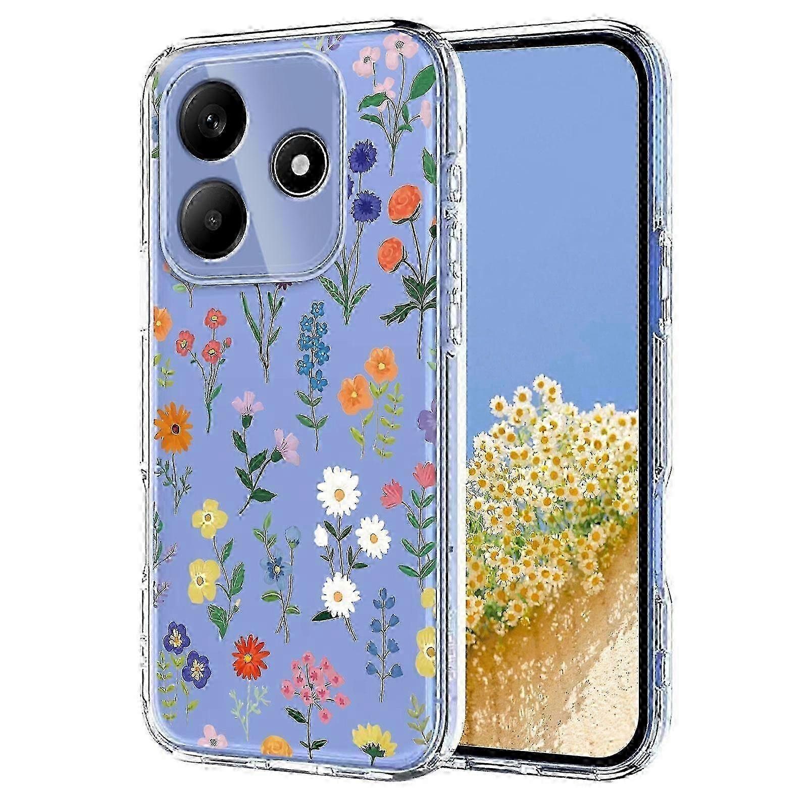 Flower Pattern Painted TPU Phone Case