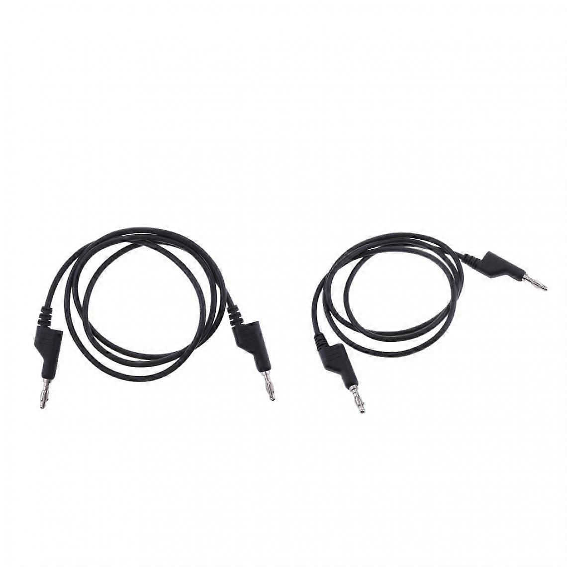 2x Silicone Banana Wire Banana Plug Test Banana Wire Stackable Banana Plug Black