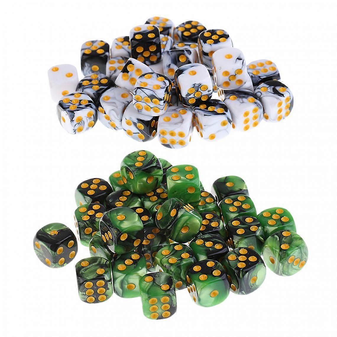 60pcs Dice 6 Sided Acrylic Dice with Storage Box Board Games