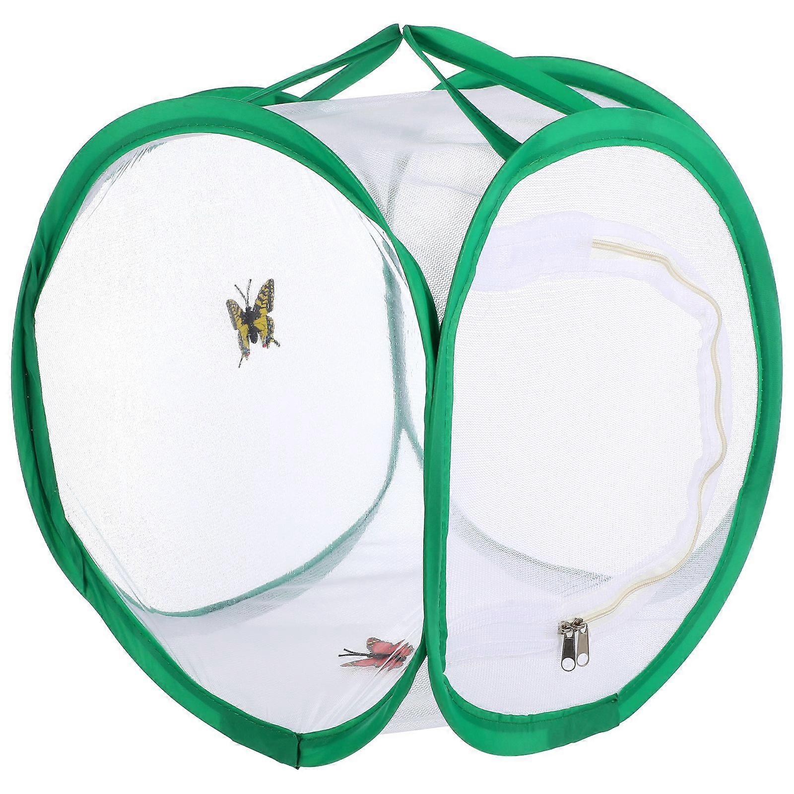 30x30x30cm Foldable Insect Breeding Cages Net Cloth Mantis Stick Praying Cylindrical Cage Plant Cultivation Mosquito Net Box