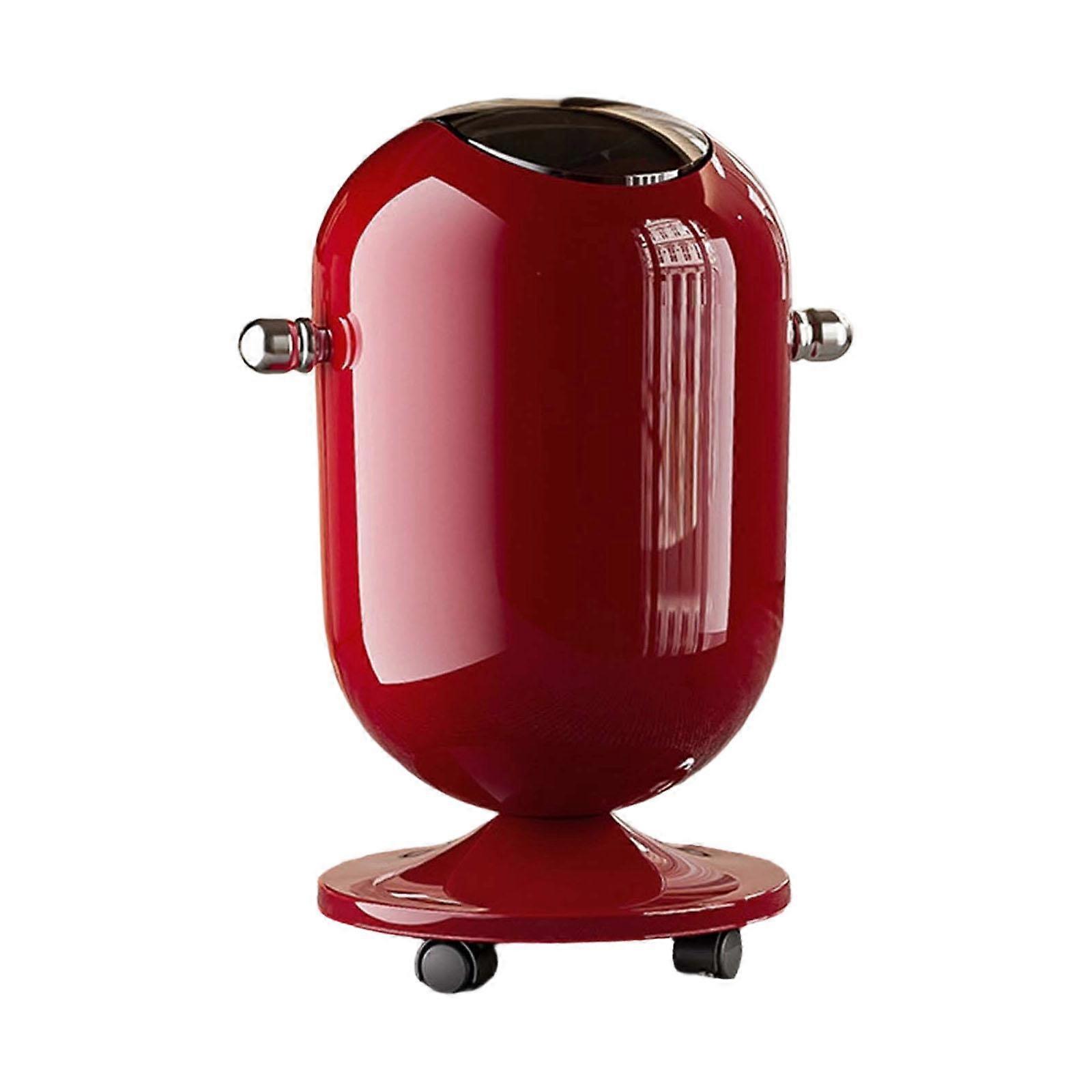 Tall Trash Can with Wheel Garbage Bin Fashion Portable Rubbish Bin Container for