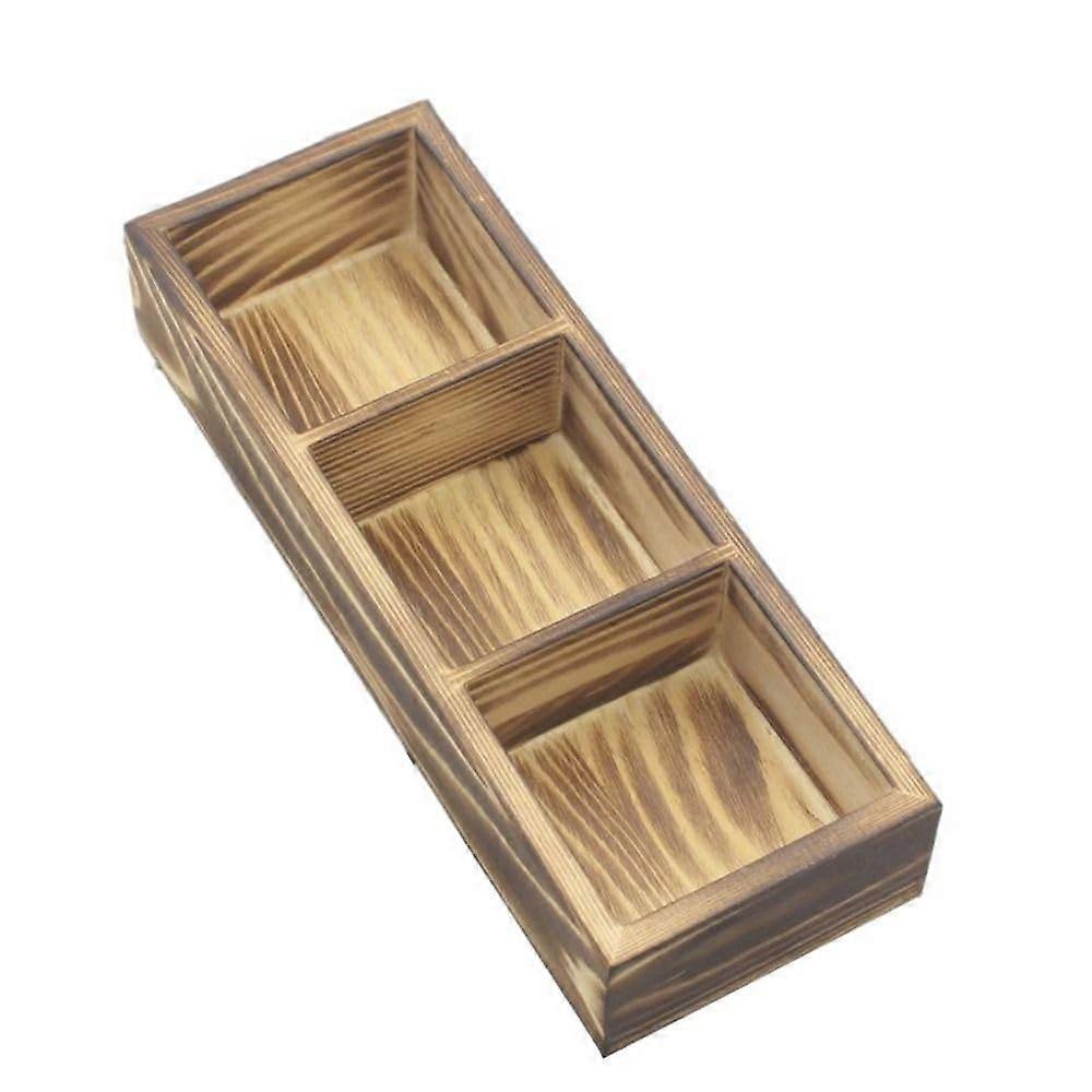 Wooden Tea Bag Box 3 Part Drawer Organizer With Dividers Tea And Food Storage Countertop Container