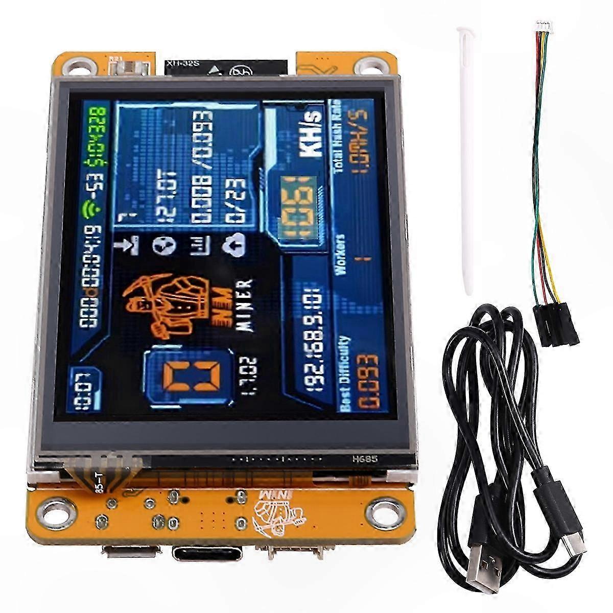 Crypto Mining Device with 2.8 Inch Smart Display, Enhanced Solo Miner for Bitcoin and Lottery, 1060KH/S Hashrate