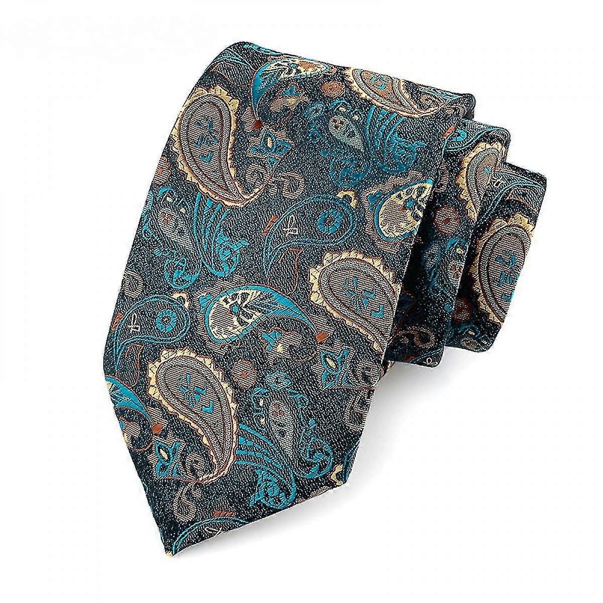 Wekityペイズリーネクタイファッションセットハンキーカフリンクスネクタイ織りシルク用