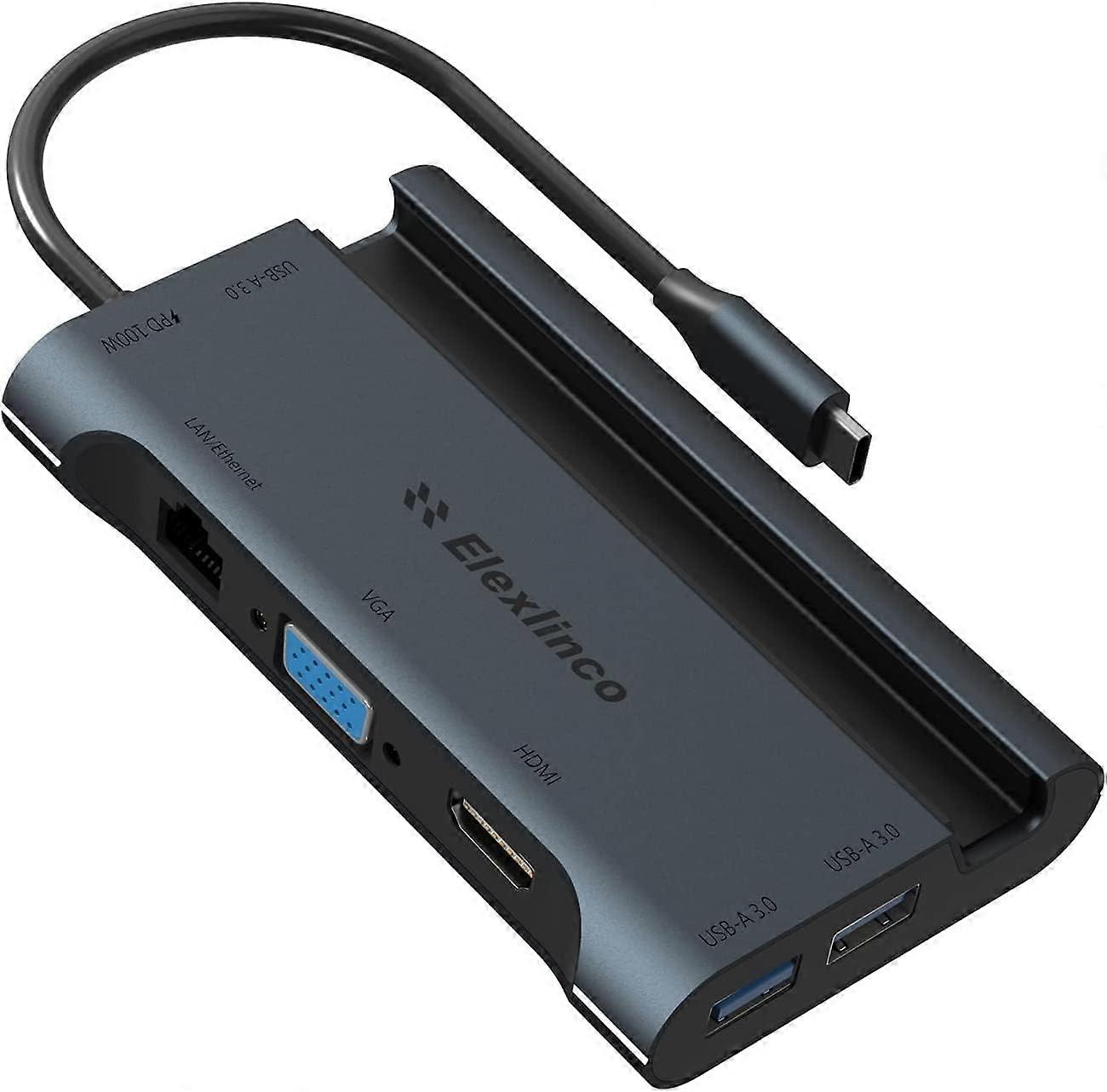 USB C Hub Multiport Adapter, 7 in 1 USB Dongle with 4K HDMI Output and PD 100W Power Delivery, Type C Docking