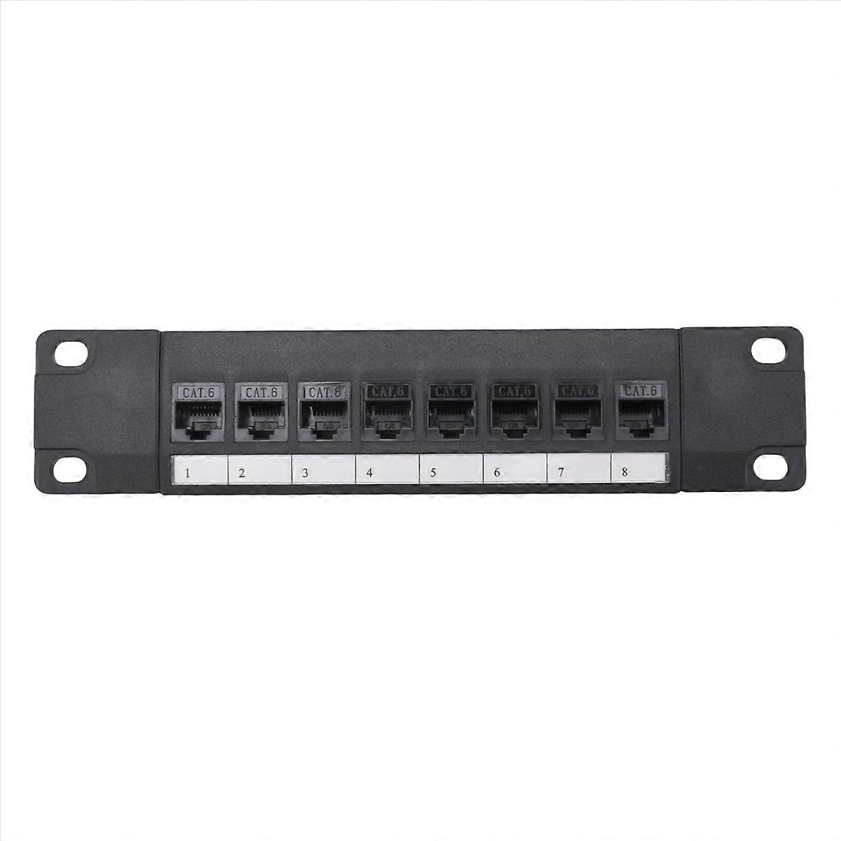 8-portars rak CAT6 patchpanel RJ45 nätverkskabeladapteruttag Ethernet-distributionsram