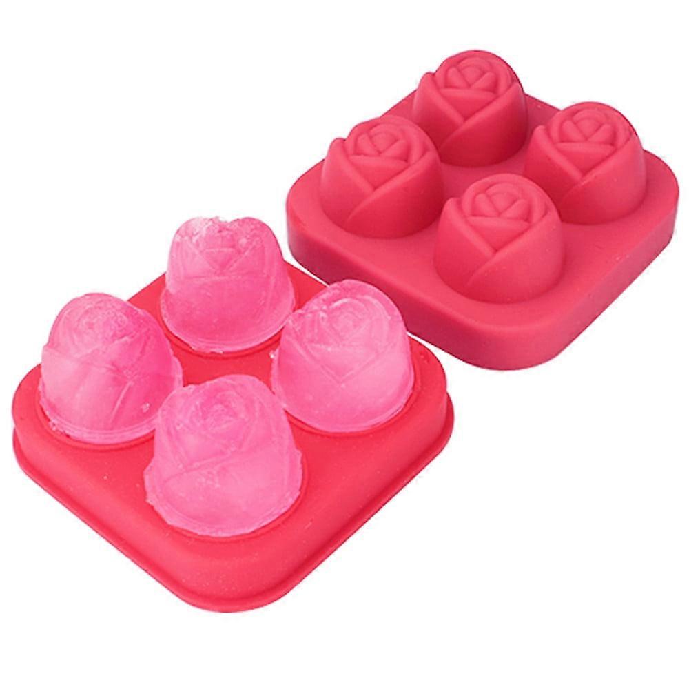 AURIGATE Ice Cube Tray Mold- 4 Grids Rose Shaped Creative Tray Ice Maker Clearance