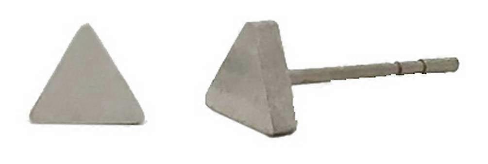 Ti2 Titanium Triangle Stud Earrings - Natural Silver