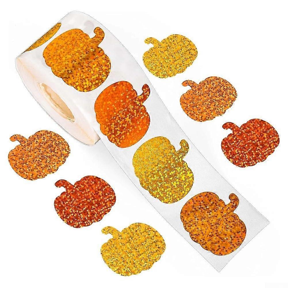 Pumpkin Easter Circular Paster Labels With Sparkling Cartoon Design For Decorative Crafts Envelopes And Wrapping